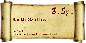 Barth Szelina névjegykártya